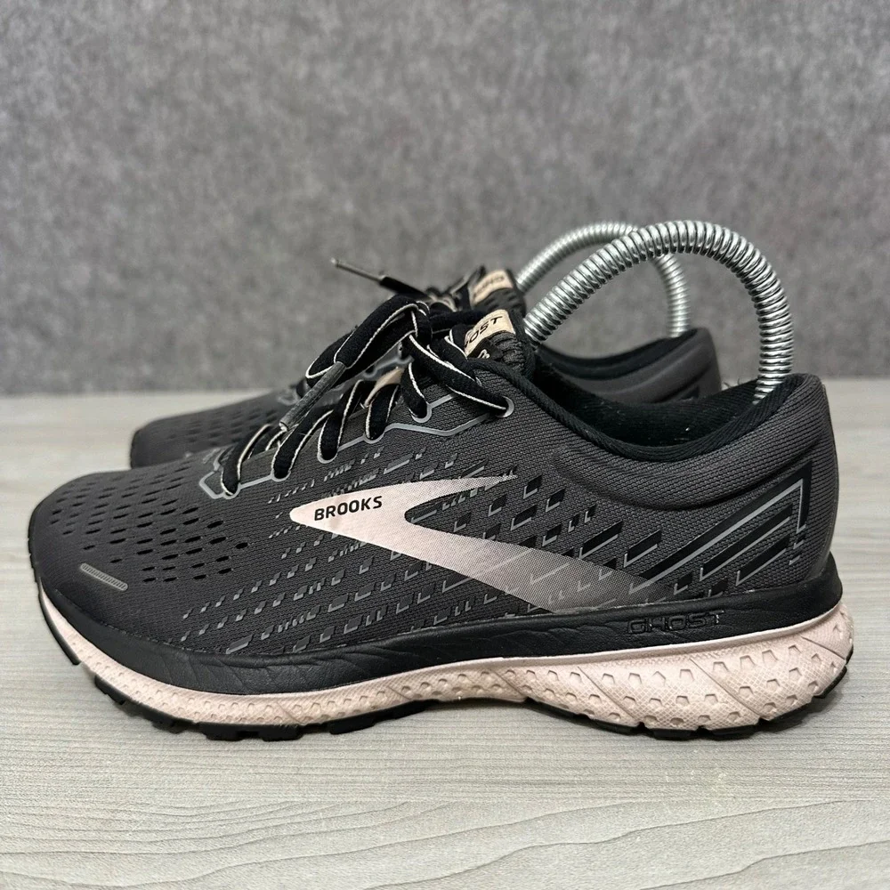 Brooks Ghost 13 Running Shoes Womens 6 Black Pink Neutral Cushion Sneakers‎